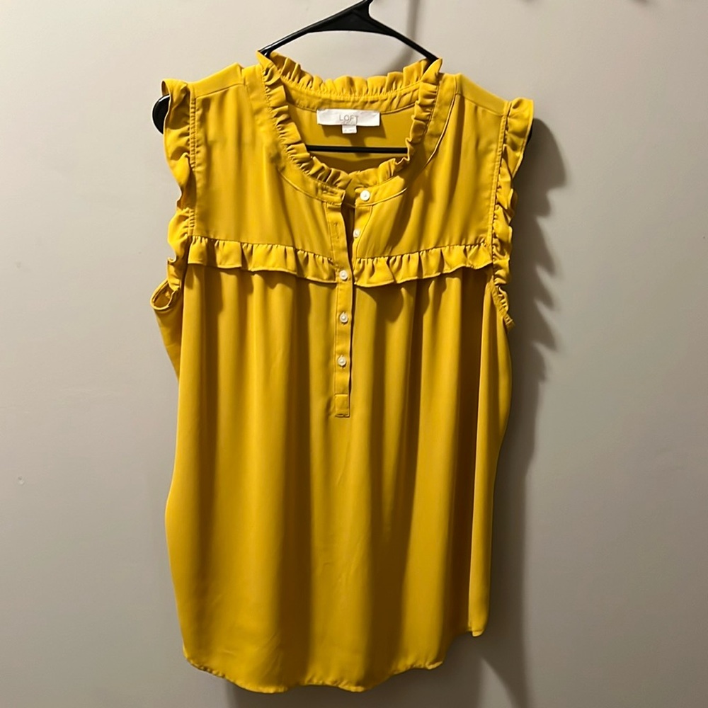 Loft Mustard Yellow Blouse Size XL